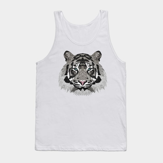 White Tiger Tank Top by ArtLovePassion